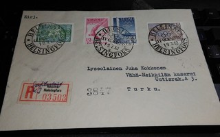 Olympia R-kuori 1952 (25mk merkki erikoinen) + R-lipuke