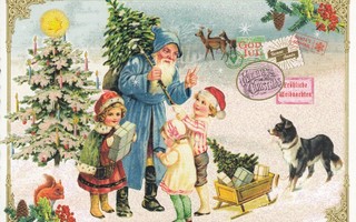 Joulupukki ja lapset (Tausendschön-kortti)