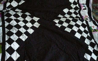 Salmiakki- tekniikka kuvio tekstiili päiväpeitto sänkyyn
