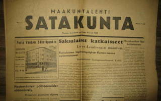 Maakuntalehti: Satakunta 16.9.1939, nro 1 (IKL)
