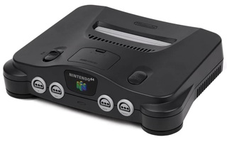 Nintendo 64 konsoli Musta (L) (ei virtalähdettä) N64 (Käyt