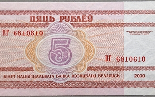 Valkovenäjä Belarus 5 Ruble 2000 P-22 UNC