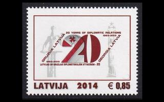 Latvia 903 ** Diplomaattisuhteet Georgiaan 20v (2014)