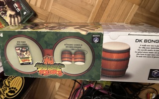 Donkey Konga paketti, 3 peliä, 3 rummut