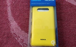 Nokia Lumia 820 QI Wireless Charging Shell - KELTAINEN