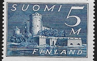 1930 M30 Olavinlinna 5 mk tummansininen ** LaPe 155 c SP Lm2
