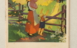 Martta Wendelin Kalevala Kultatähkä kortti, 1944