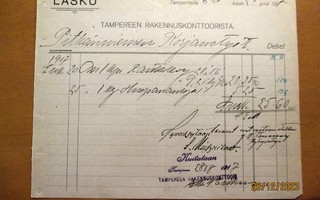 1917 Tampere Rakennuskonttoori lasku
