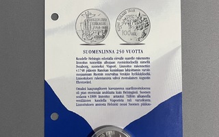 100mk hopearaha 1998, Suomenlinna 250v