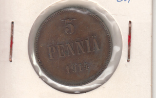 5 penniä 1914  kl 5