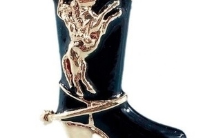 788 .. Gold Black Enamel Cowboy Boot .. Kaulakoru