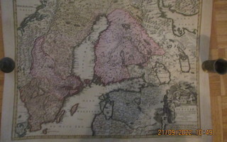 Homannin Ruotsi- Suomen kartta 1740 luvulta