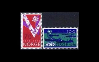 Norja 606-7 ** 25v Norjan vapautuksesta (1970)