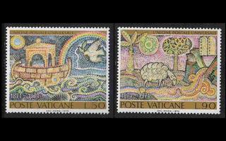 Vatikaani 633-4 ** UPU 100v mosaiikkitaidetta (1974)