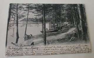 Tampere, Pyynikki, lapsia ja veneitä rannalla, mv pk,p. 1904