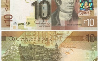 Skotlanti Scotland Clydesdale Bank 10 £ 2009 (P-229Ja) UNC