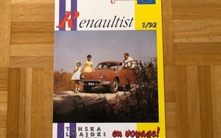 Lehti Renaultist 1/92. Esite Renault