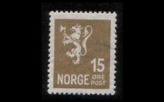 Norja 122 ** Käyttösarja leijona 15 öre (1926)