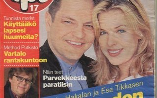 Apu n:o 17 2001 Marita & Esa. Miitta. Mikko. MM-jääkiekko.