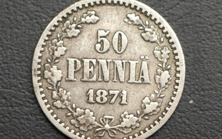 50 penniä 1871 hopea #1987