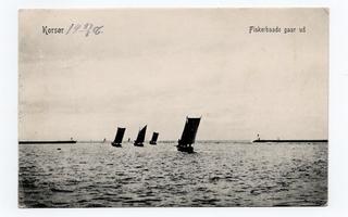 Korsör, Tanska - Kalastusalukset lähdössä satamasta - 1906