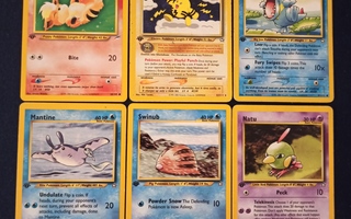 Pokemon 1st edition kortit