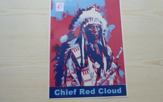 Uusi Red Cloud Pop Art valokuva ja hänen postimerkki