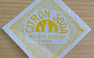 Citron soda Alfred Herler Wasa etiketti!