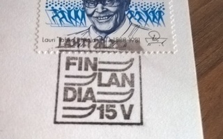 Postikortti Finlandia Hiihto Lahti 1988 erikoisleimalla