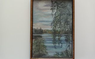 Tosi kaunis taulu. Tosi hyvässä kunnossa.Koko: 29,0 x 22,0cm