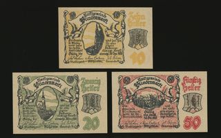 Itävalta Notgeld 10, 20, 50 Heller, Blindenmarkt 1920