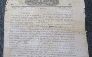 Österbotten-lehti 5.10.1872! (V302)