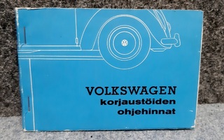 Volkswagen korjaustöiden ohjehinnat .V  1965