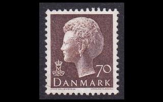 Tanska 570 ** Margrethe 70 öre ruskea (1974)