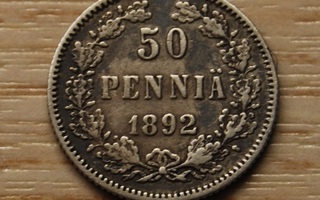 50 Penniä 1892 Hopeaa Aleksanteri III