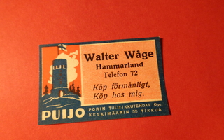 TT-etiketti Walter Wåge, Hammarland