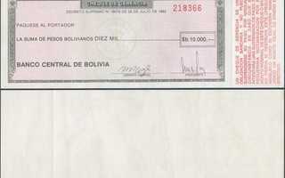 Bolivia 10000 Pesos 1982 (P-173a) UNC