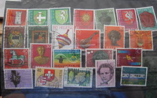 Sveitsi, levyllinen leimattuja postimerkkejä