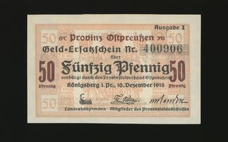 Saksa Notgeld 50 Pfennig, Könisberg 10.12.1918, 1. painos