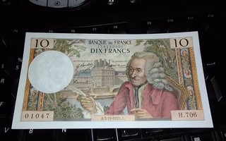 Ranska France 10 Francs 1971 sn047 XF