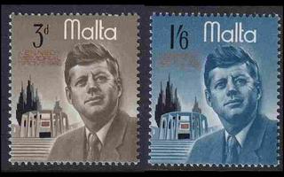 Malta 342-3 ** Presidentti John F. Kennedy (1966)