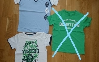 T-paita mm. Benetton, Bogi 128 cm - siistejä