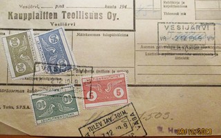 1949 VR rahtikirjat Lahti 9 kpl, Vesijärvi 1 kpl