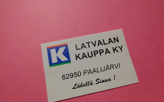 TT-etiketti K Latvalan Kauppa Ky, Paalijärvi