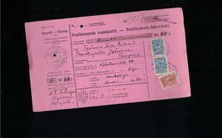 Postietuannin osotekortti - Wiljakkala 1916