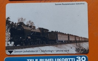 Juna höyryveturi VR rautatie - 3 puhelinkorttia