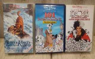 Walt Disney Klassikkoelokuvat 3kpl VHS-kasetit.