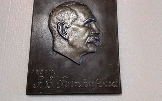 Presidentti Svinhufvud metallinen reliefi.