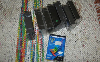 VHS-C kasetti 8kpl + VHS-C kasettiadapteri