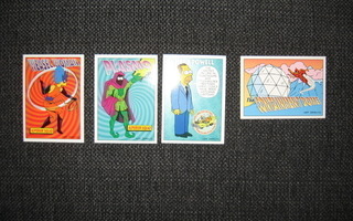 radioactive man keräilykortteja 3 kpl + 1 simpson kortti